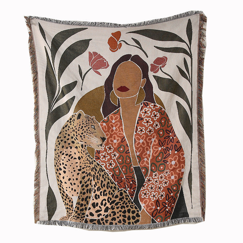 Artistic Sketch Throw Blanket, Camping Blanket, Leisure Blanket, Nap Blanket, Sofa Throw, Picnic Blanket, Bed End Blanket