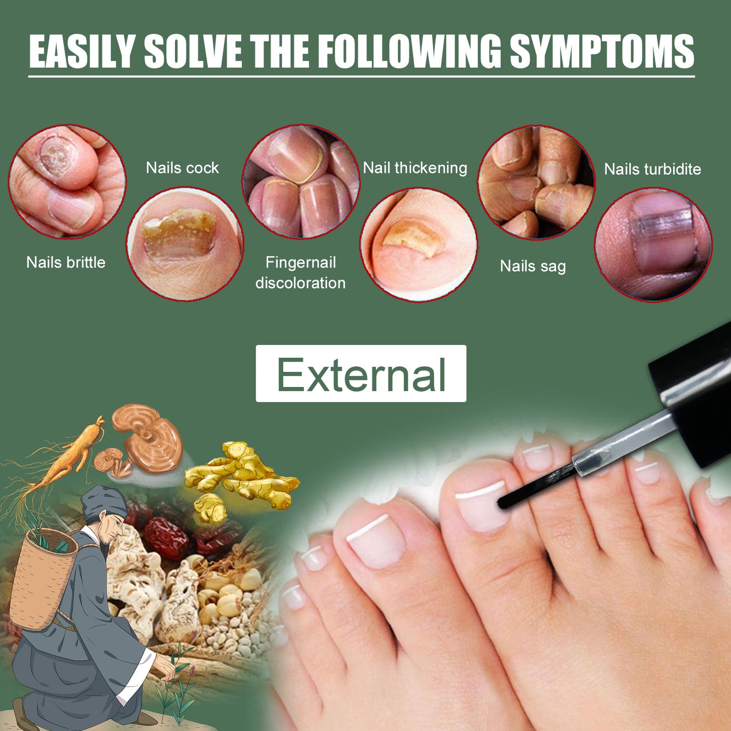 EELHOE Hand, Foot And Nail Polish Repair Solution Hand, Foot And Nail Polish Care Repair Nail Thickening And Softening Solution