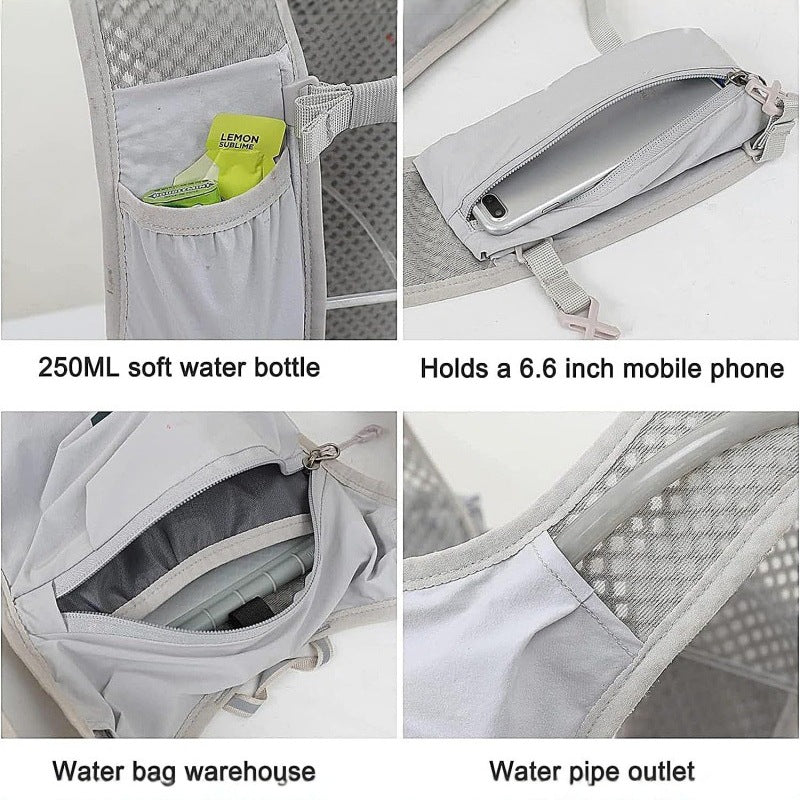 Hydration vests for sports, ultralight backpacks, bike water bags.