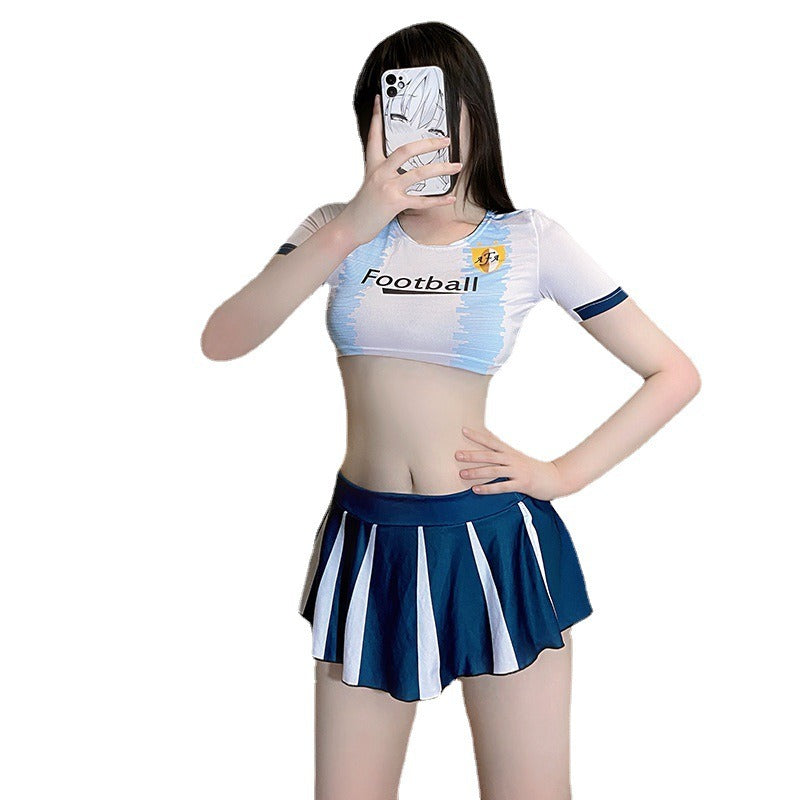 Funny Lingerie Sexy Dynamic Football Baby Student Pure Desire Uniform Temptation Split Suit Cos Cheerleading Team Uniform