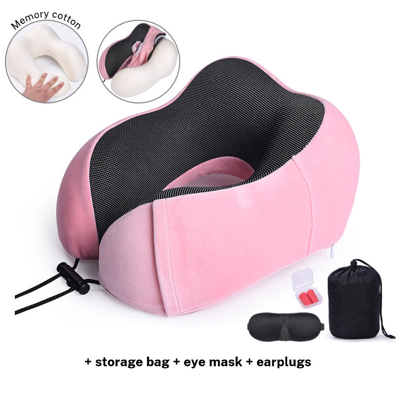 U Shaped Pillow Memory Cotton Travel Pillow Neck Protection Pillow Aircraft Nap Neck Protection Pillow Storage Magnetic Cloth