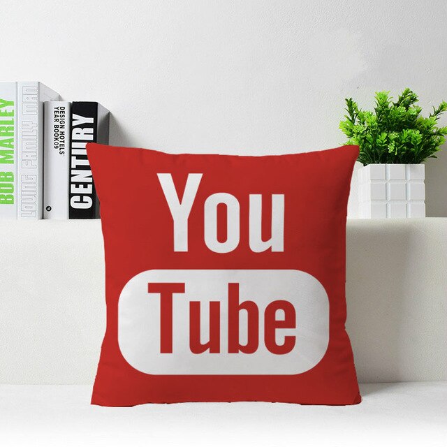 Instagram Youtube Facebook google twitter Pinterest Customized Zippered Square Throw Pillowcase Sham Protector