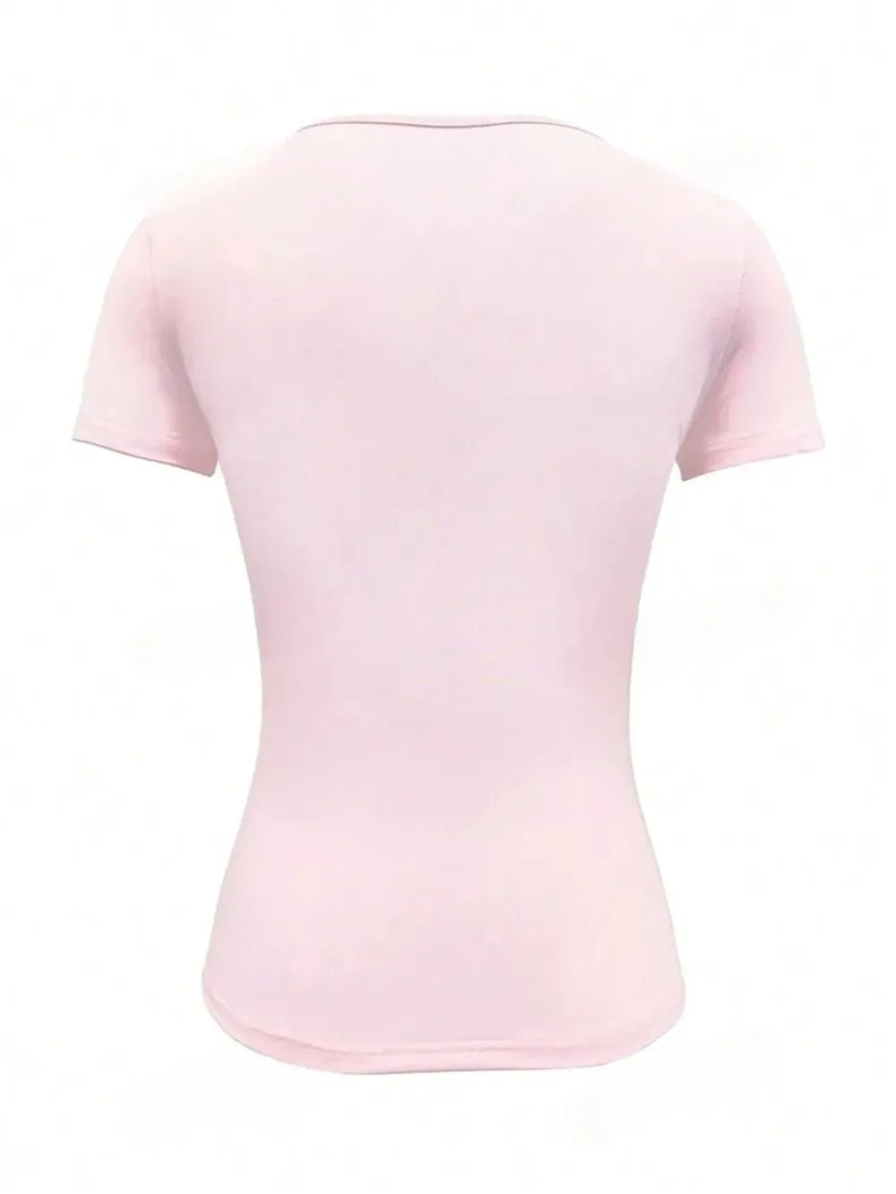 Short slim fit round neck short sleeved T-shirt