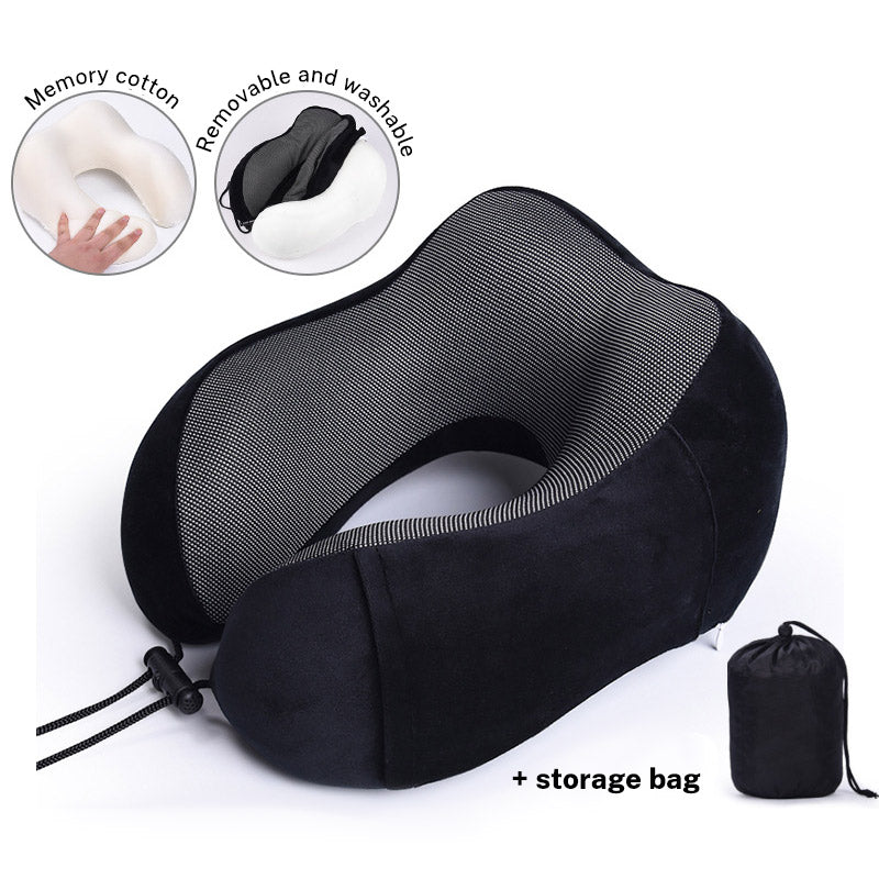 U Shaped Pillow Memory Cotton Travel Pillow Neck Protection Pillow Aircraft Nap Neck Protection Pillow Storage Magnetic Cloth