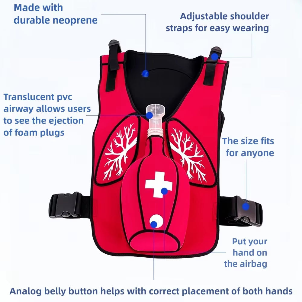 Adult and Child Heimlich Maneuver Training Vest for Choking First Aid and Airway Obstruction Simulation