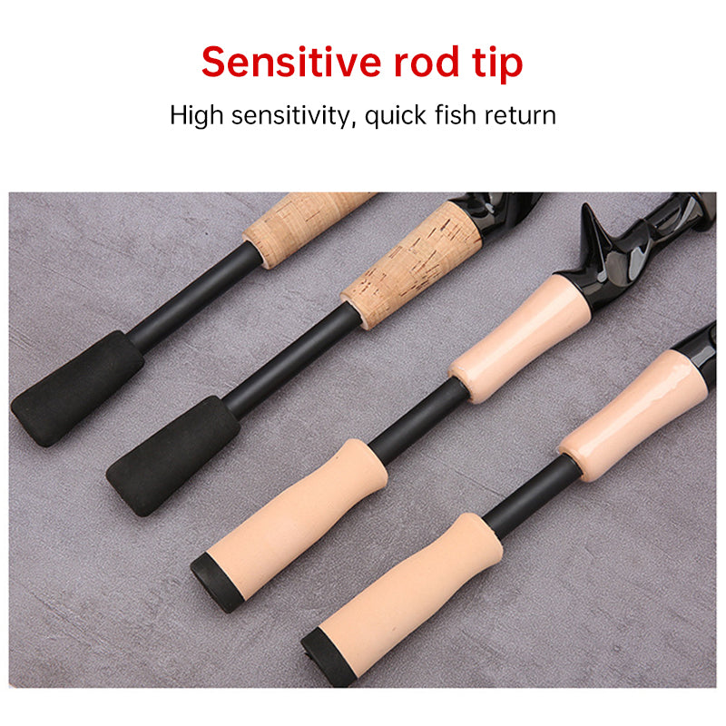 1.5 - 2.4M Telescopic Carbon Fishing Rod Rotary Baitcasting (8 - 25g) with Wooden Handle