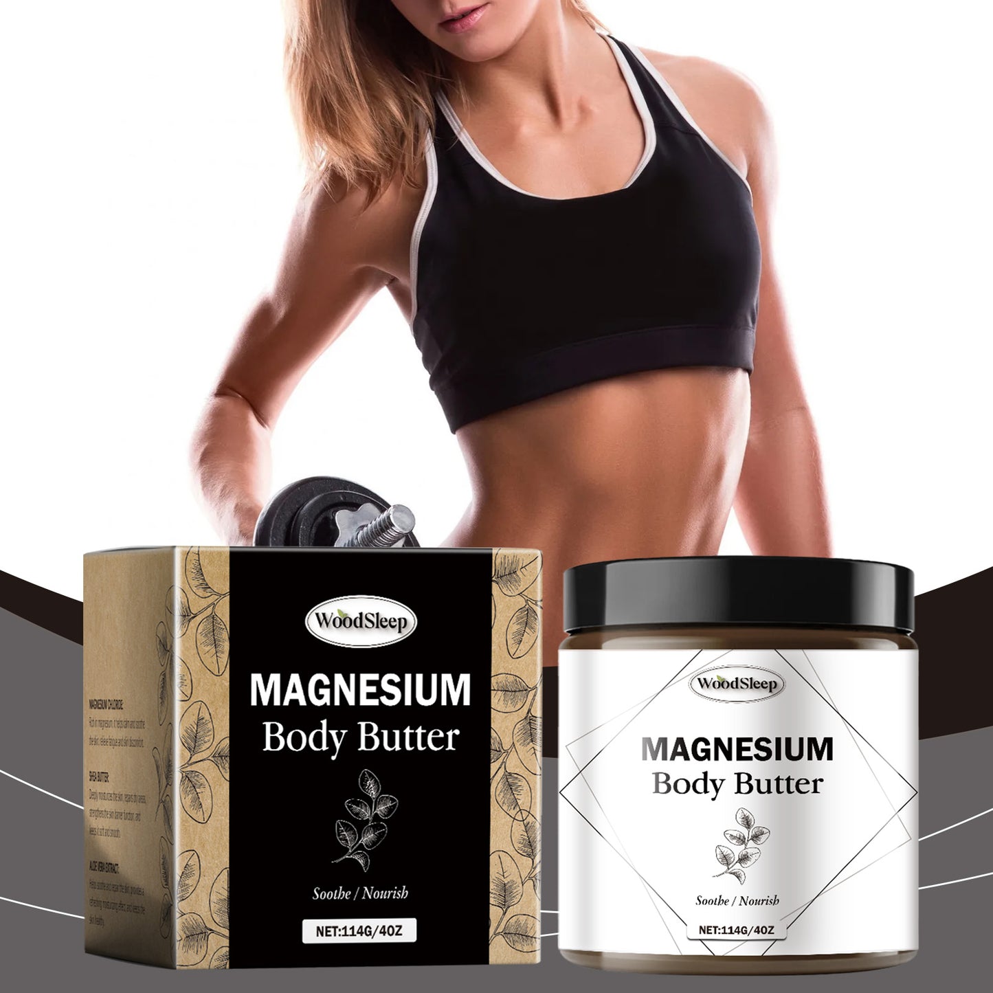 WoodSleep Body Magnesium Moisturizer Hydrates, Nourishes, Moisturizes, Silken Skin, Brightening And Rejuvenating Body Cream