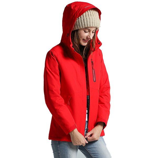 Winter USB Infrared Heating Cotton Men Women Jacket Outdoor Camping Windproof Windbreaker Hiking Climbing Fleece Coat