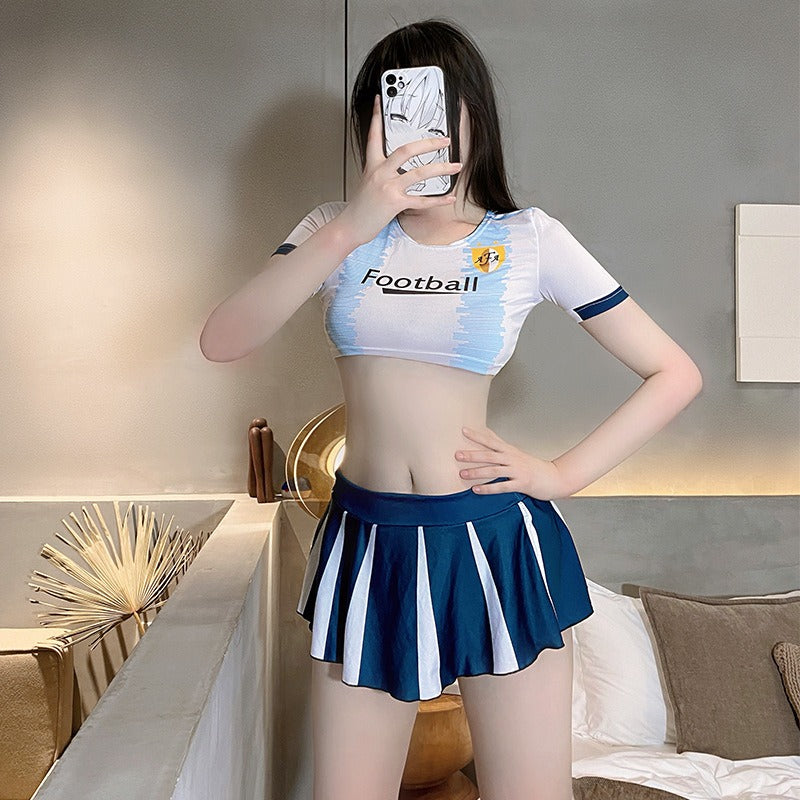 Funny Lingerie Sexy Dynamic Football Baby Student Pure Desire Uniform Temptation Split Suit Cos Cheerleading Team Uniform