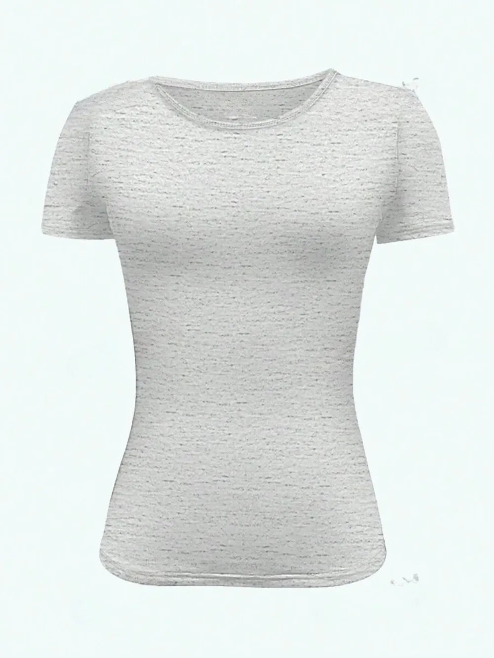 Short slim fit round neck short sleeved T-shirt