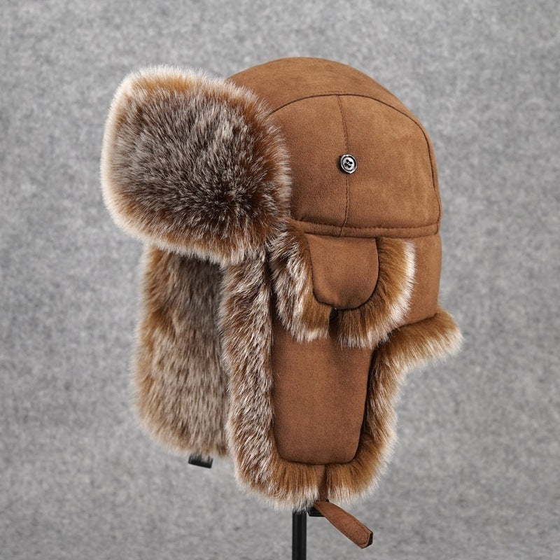 New Lei Feng hat men's oversized ear protection and cold proof hat winter Northeast cotton hat skiing hat retro trend