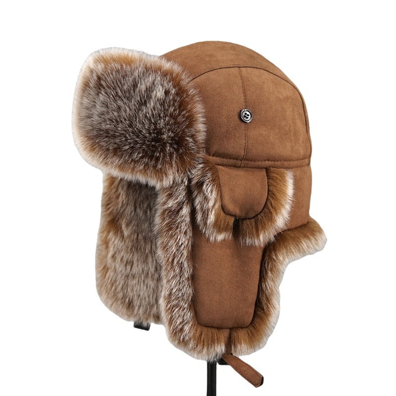 New Lei Feng hat men's oversized ear protection and cold proof hat winter Northeast cotton hat skiing hat retro trend