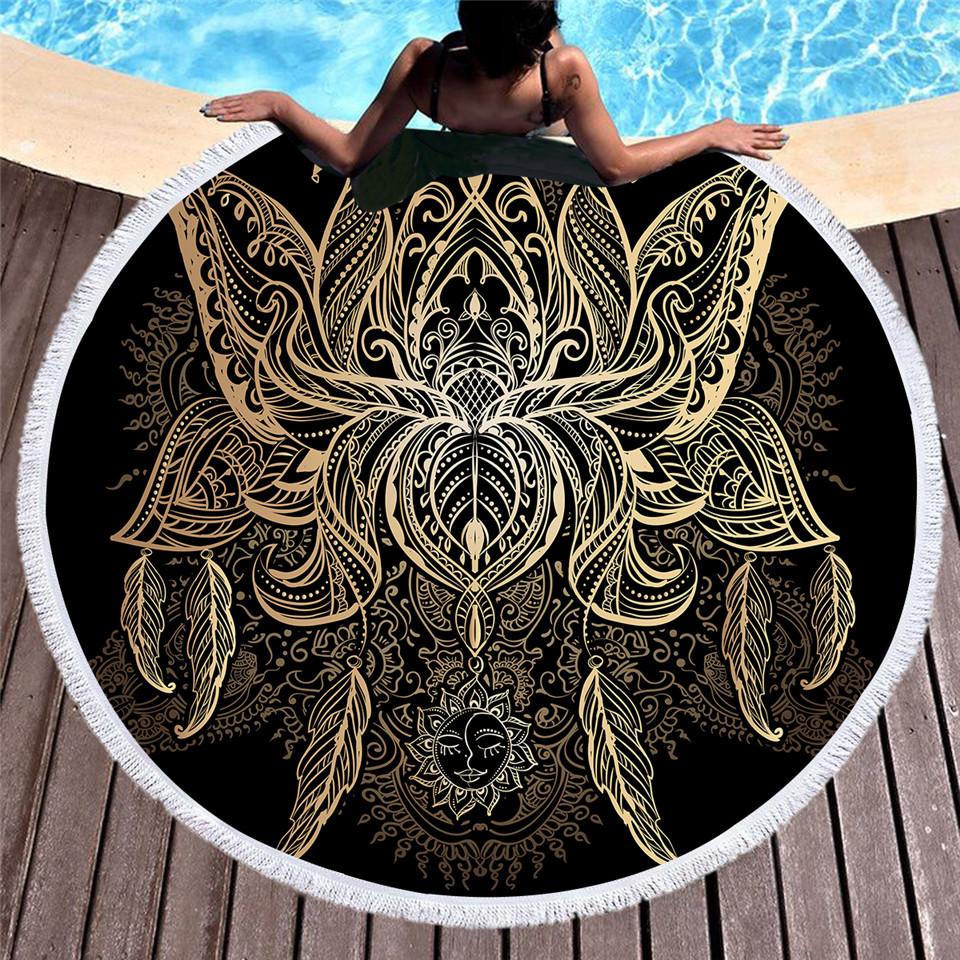Bedding 3D printing Hot stamping Round Bohemian Beach towel home textile  Beach Towel Tapestry Blanket