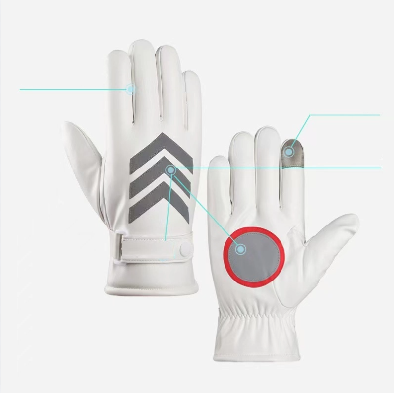 Sheepskin Leather Gloves Men Winter Lined Thickened Warm Riding Motorcycle Driving Touch Screen Mitten Gloves