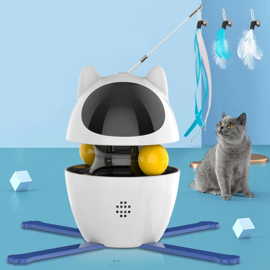 Chasing Exercising Laser Toy USB Rechargeable 4-in-1 Cat Toys Indoor Electric Interactive Toys with Ball  Pet cat Teasing cats