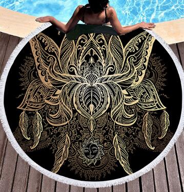 Bedding 3D printing Hot stamping Round Bohemian Beach towel home textile  Beach Towel Tapestry Blanket