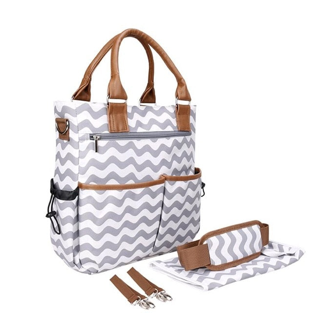 Multifunctional Mummy Maternity Diaper Bags Change Pad Hooks Tissue Box Baby Bag Travel Nappy Bag New Fashion Diaper Tote Bag