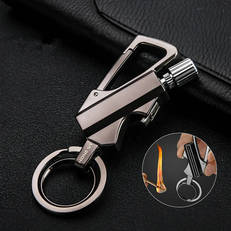 Honest Carabiner Permanent Match Lighter Striker Waterproof Outdoor Survival Tool Keychain Flint Fire Starter Petrol Camping