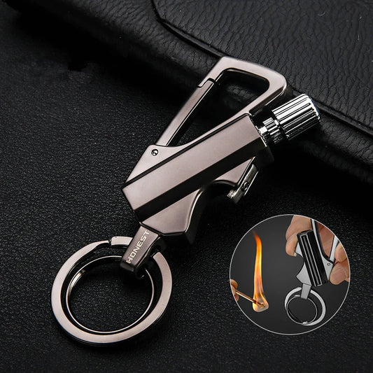 Honest Carabiner Permanent Match Lighter Striker Waterproof Outdoor Survival Tool Keychain Flint Fire Starter Petrol Camping