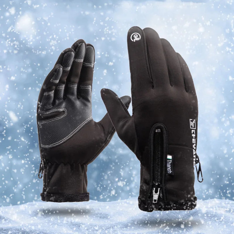 Cold-proof Ski Gloves Waterproof Winter Gloves Cycling Fluff Warm Gloves For Touchscreen Cold Weather Windproof Anti Slip
