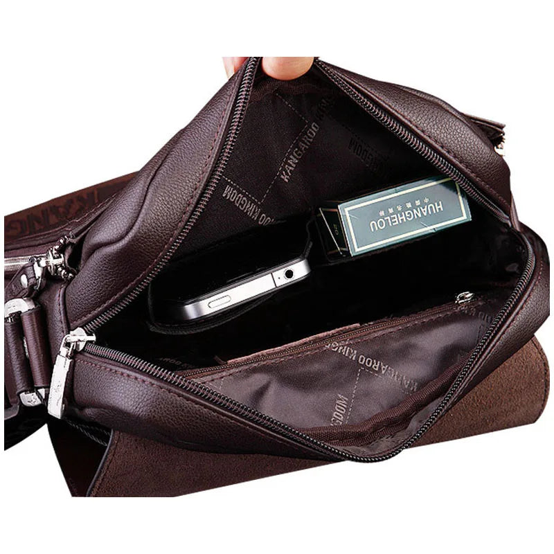 Arrived Brand Kangaroo men's messenger bag Vintage leather shoulder bag Handsome crossbody bag