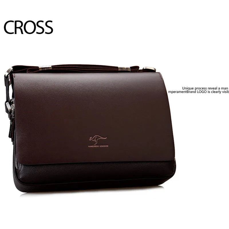 Arrived Brand Kangaroo men's messenger bag Vintage leather shoulder bag Handsome crossbody bag