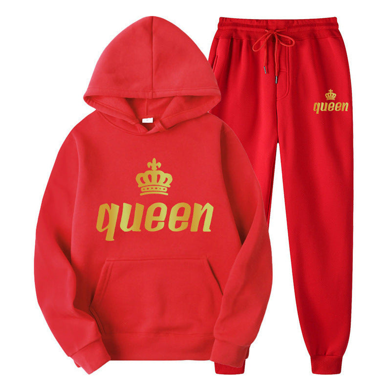 Fashion Style  Hooded Silhouette Type of Clothing  Casual Streetwear Printed Hoodie Unisex Couple Set Sweatshirt and Sweatpants Two-Piece Set