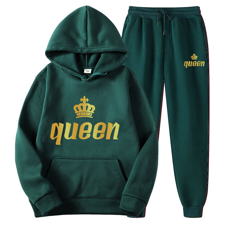 Fashion Style  Hooded Silhouette Type of Clothing  Casual Streetwear Printed Hoodie Unisex Couple Set Sweatshirt and Sweatpants Two-Piece Set