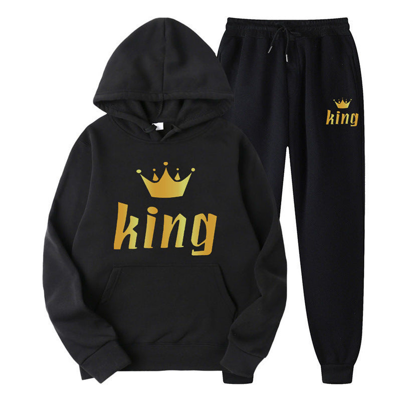 Fashion Style  Hooded Silhouette Type of Clothing  Casual Streetwear Printed Hoodie Unisex Couple Set Sweatshirt and Sweatpants Two-Piece Set