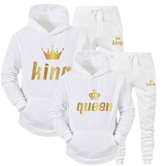 Fashion Style  Hooded Silhouette Type of Clothing  Casual Streetwear Printed Hoodie Unisex Couple Set Sweatshirt and Sweatpants Two-Piece Set