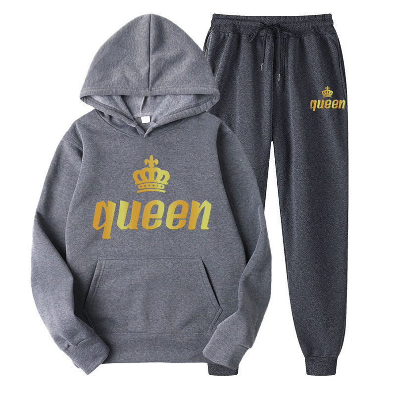 Fashion Style  Hooded Silhouette Type of Clothing  Casual Streetwear Printed Hoodie Unisex Couple Set Sweatshirt and Sweatpants Two-Piece Set