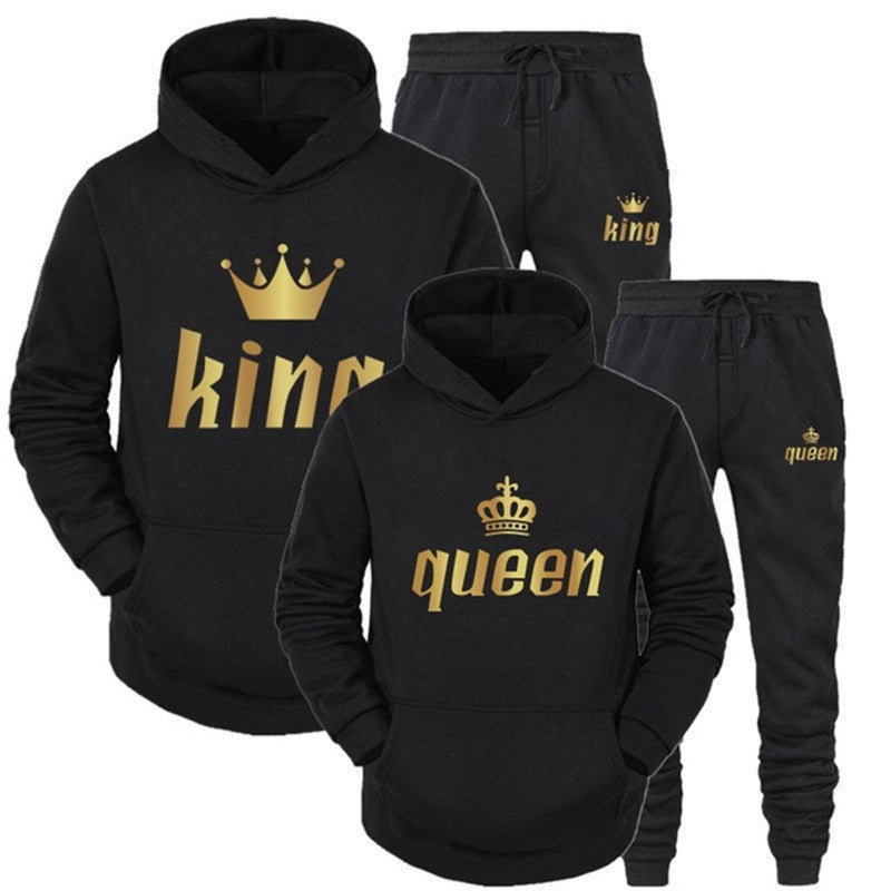 Fashion Style  Hooded Silhouette Type of Clothing  Casual Streetwear Printed Hoodie Unisex Couple Set Sweatshirt and Sweatpants Two-Piece Set