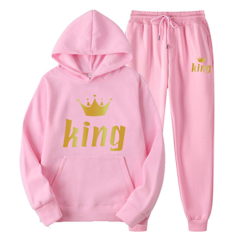 Fashion Style  Hooded Silhouette Type of Clothing  Casual Streetwear Printed Hoodie Unisex Couple Set Sweatshirt and Sweatpants Two-Piece Set