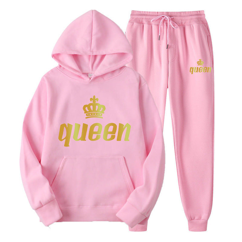 Fashion Style  Hooded Silhouette Type of Clothing  Casual Streetwear Printed Hoodie Unisex Couple Set Sweatshirt and Sweatpants Two-Piece Set