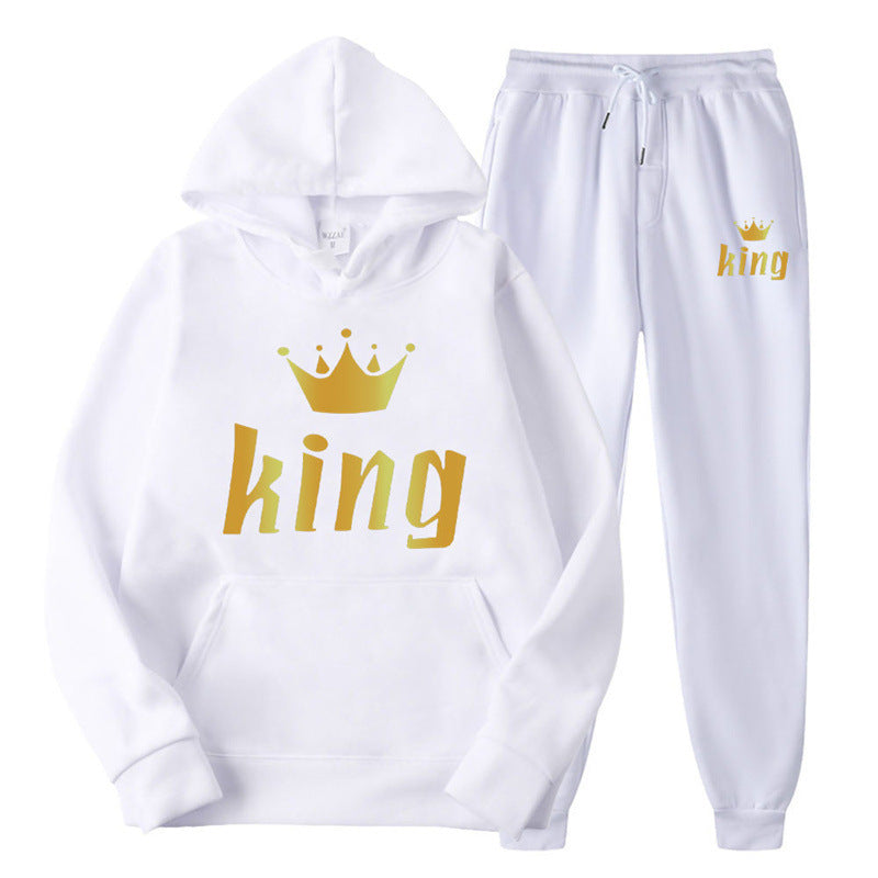 Fashion Style  Hooded Silhouette Type of Clothing  Casual Streetwear Printed Hoodie Unisex Couple Set Sweatshirt and Sweatpants Two-Piece Set