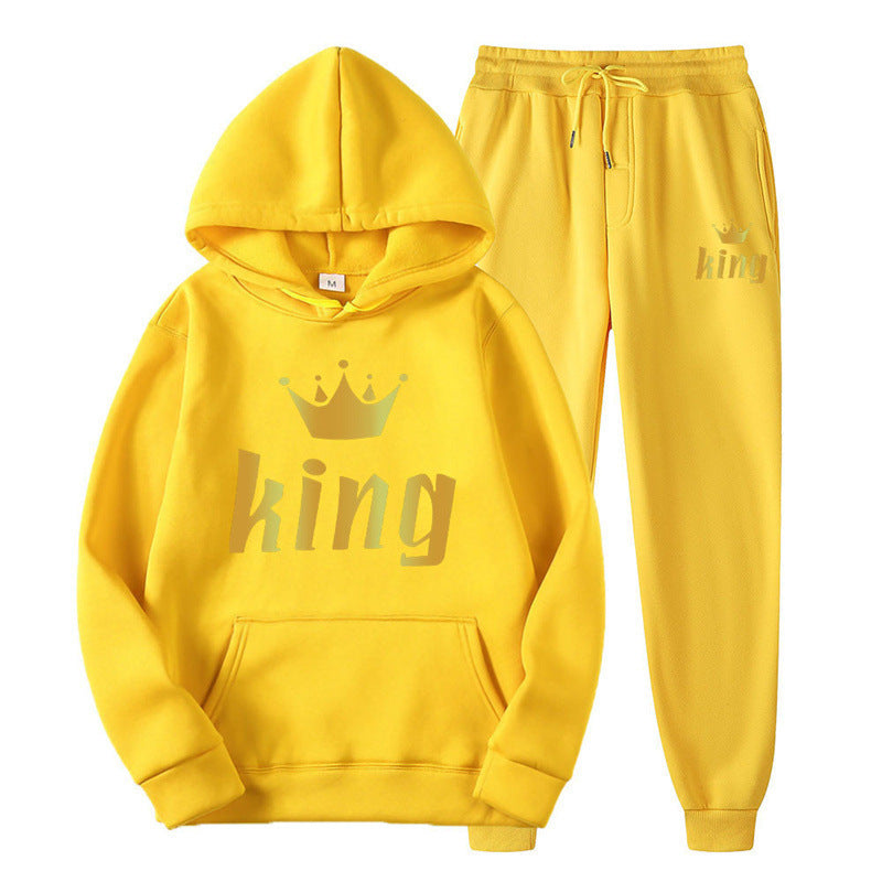 Fashion Style  Hooded Silhouette Type of Clothing  Casual Streetwear Printed Hoodie Unisex Couple Set Sweatshirt and Sweatpants Two-Piece Set