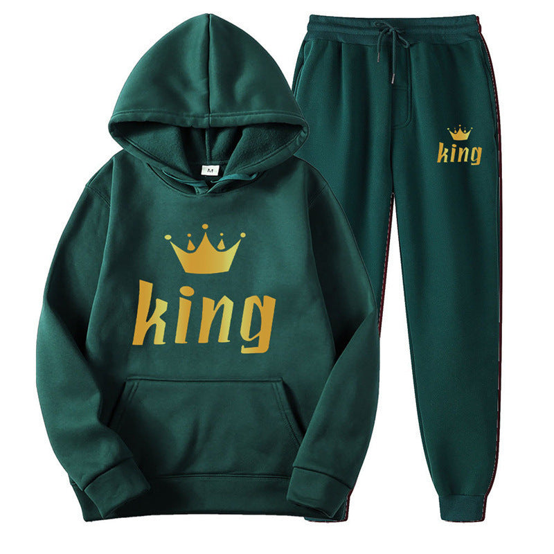 Fashion Style  Hooded Silhouette Type of Clothing  Casual Streetwear Printed Hoodie Unisex Couple Set Sweatshirt and Sweatpants Two-Piece Set
