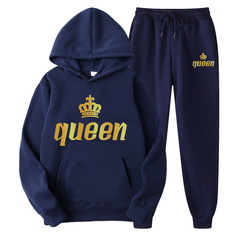 Fashion Style  Hooded Silhouette Type of Clothing  Casual Streetwear Printed Hoodie Unisex Couple Set Sweatshirt and Sweatpants Two-Piece Set