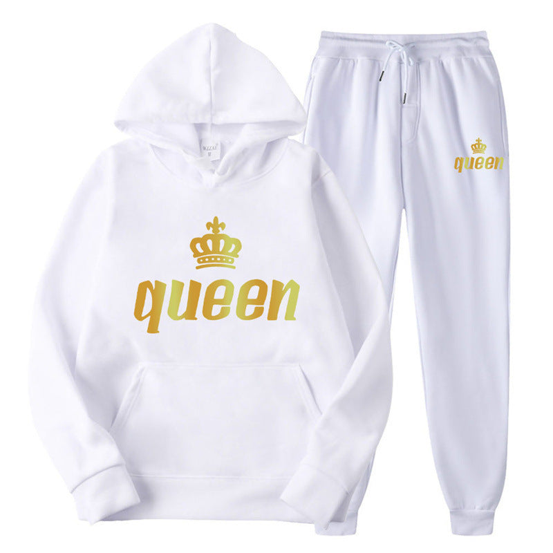 Fashion Style  Hooded Silhouette Type of Clothing  Casual Streetwear Printed Hoodie Unisex Couple Set Sweatshirt and Sweatpants Two-Piece Set