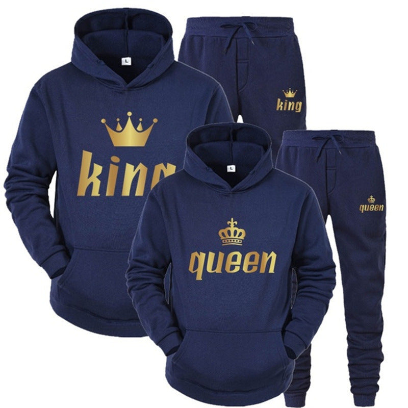 Fashion Style  Hooded Silhouette Type of Clothing  Casual Streetwear Printed Hoodie Unisex Couple Set Sweatshirt and Sweatpants Two-Piece Set