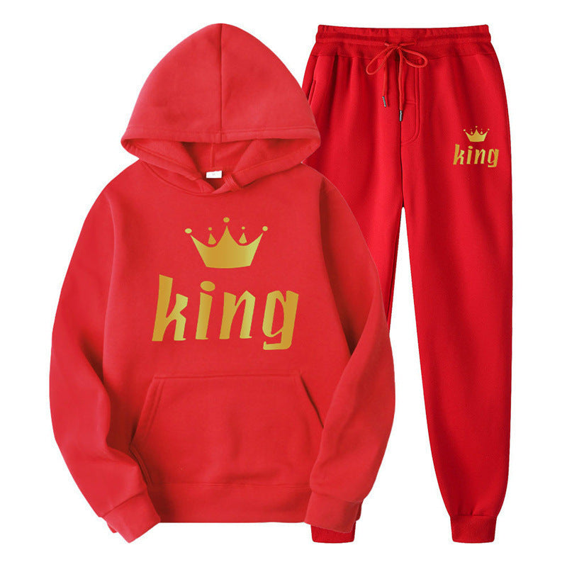 Fashion Style  Hooded Silhouette Type of Clothing  Casual Streetwear Printed Hoodie Unisex Couple Set Sweatshirt and Sweatpants Two-Piece Set
