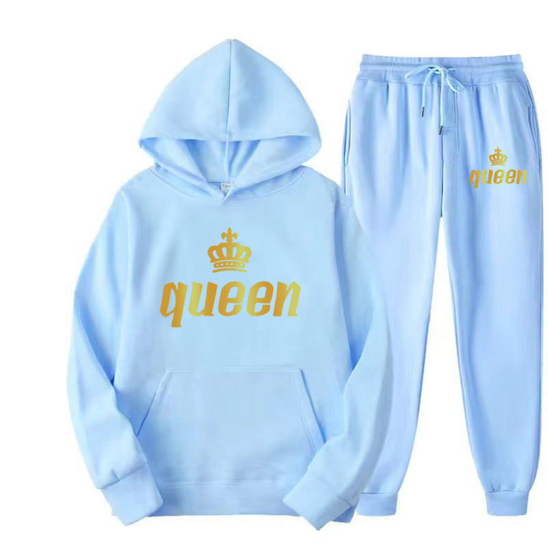Fashion Style  Hooded Silhouette Type of Clothing  Casual Streetwear Printed Hoodie Unisex Couple Set Sweatshirt and Sweatpants Two-Piece Set