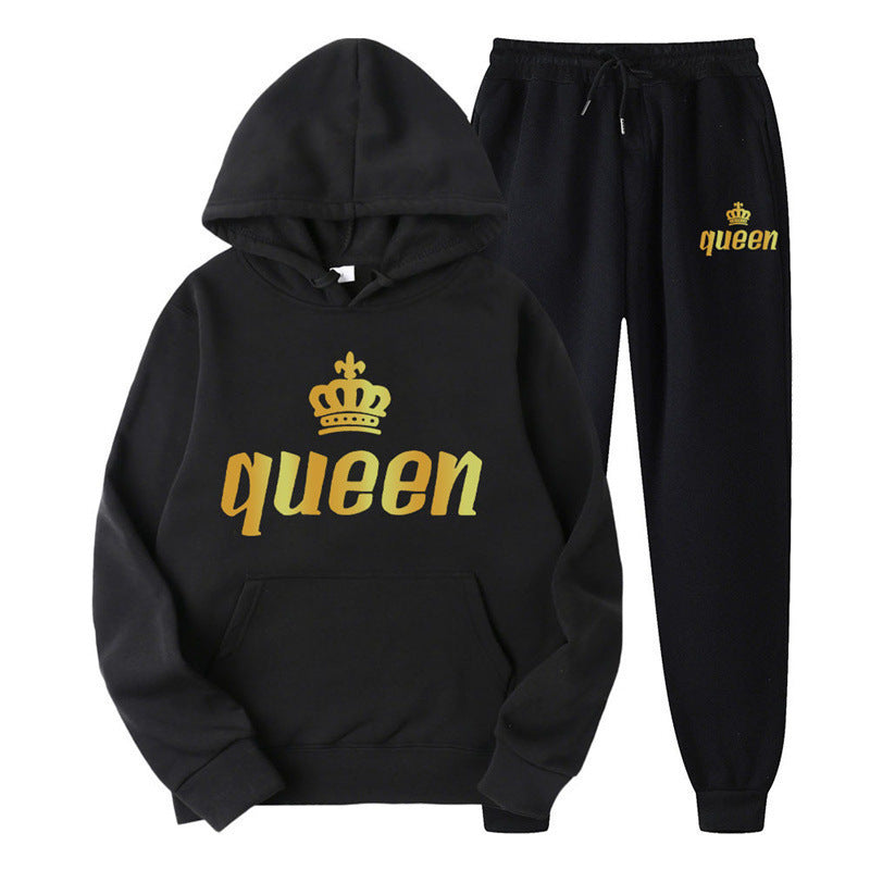 Fashion Style  Hooded Silhouette Type of Clothing  Casual Streetwear Printed Hoodie Unisex Couple Set Sweatshirt and Sweatpants Two-Piece Set