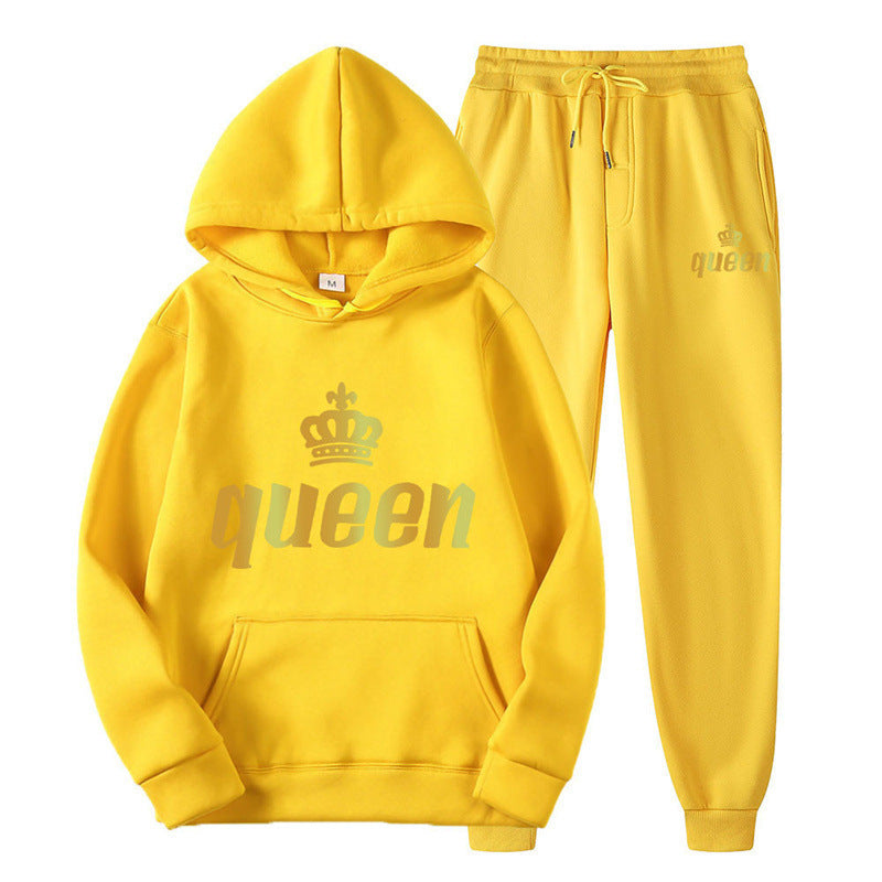 Fashion Style  Hooded Silhouette Type of Clothing  Casual Streetwear Printed Hoodie Unisex Couple Set Sweatshirt and Sweatpants Two-Piece Set