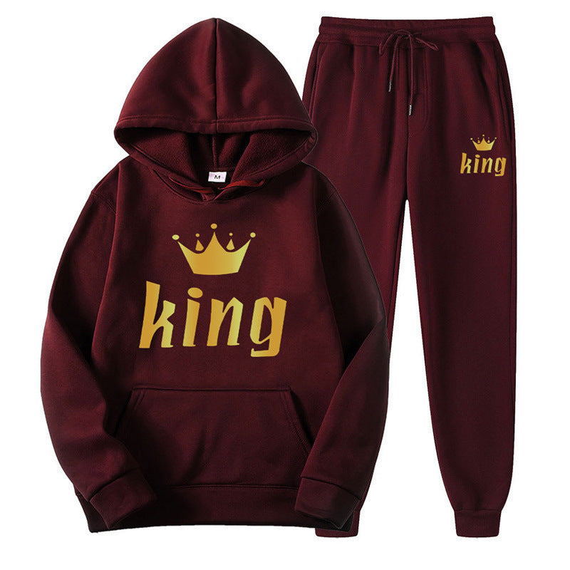 Fashion Style  Hooded Silhouette Type of Clothing  Casual Streetwear Printed Hoodie Unisex Couple Set Sweatshirt and Sweatpants Two-Piece Set