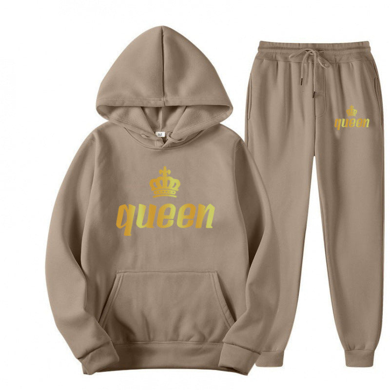 Fashion Style  Hooded Silhouette Type of Clothing  Casual Streetwear Printed Hoodie Unisex Couple Set Sweatshirt and Sweatpants Two-Piece Set