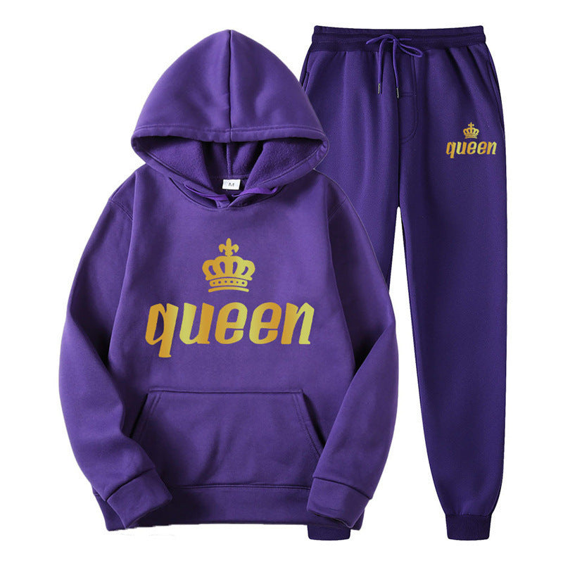 Fashion Style  Hooded Silhouette Type of Clothing  Casual Streetwear Printed Hoodie Unisex Couple Set Sweatshirt and Sweatpants Two-Piece Set