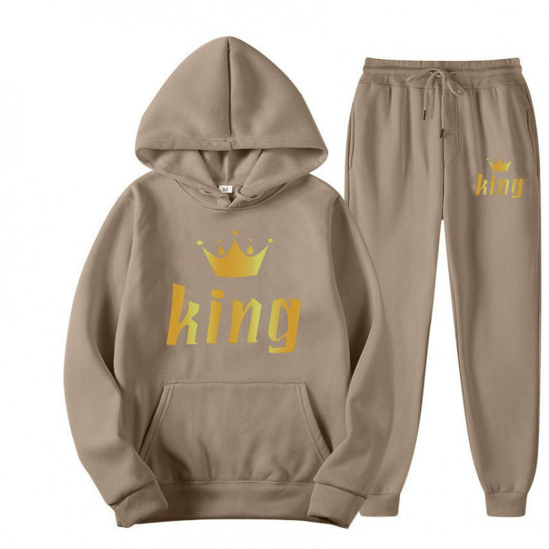 Fashion Style  Hooded Silhouette Type of Clothing  Casual Streetwear Printed Hoodie Unisex Couple Set Sweatshirt and Sweatpants Two-Piece Set