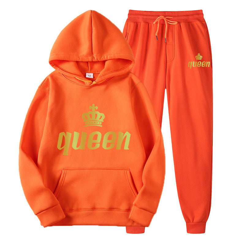 Fashion Style  Hooded Silhouette Type of Clothing  Casual Streetwear Printed Hoodie Unisex Couple Set Sweatshirt and Sweatpants Two-Piece Set