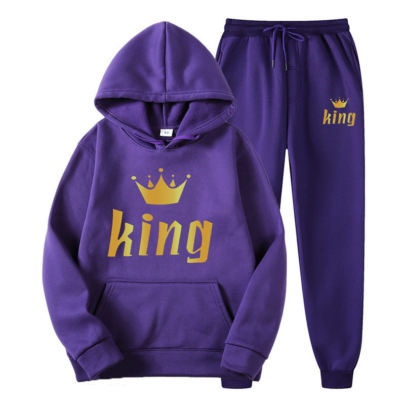 Fashion Style  Hooded Silhouette Type of Clothing  Casual Streetwear Printed Hoodie Unisex Couple Set Sweatshirt and Sweatpants Two-Piece Set